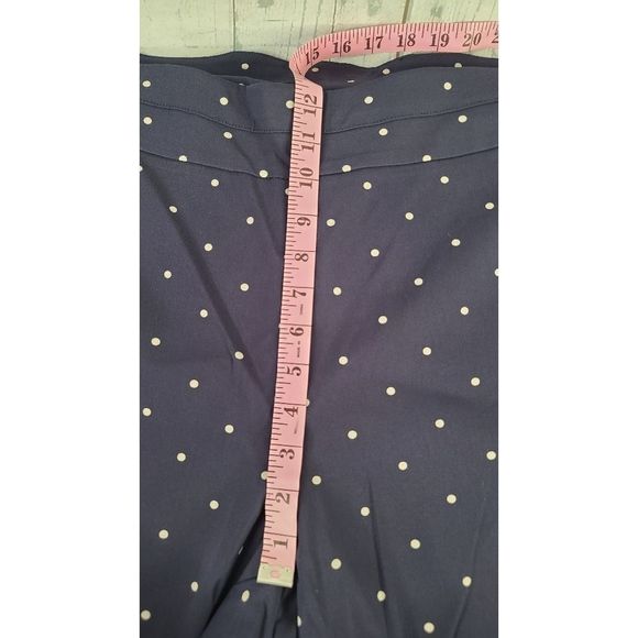 Joe B 3X Pull On Capri Pants Blue Cream Polka Dot Criss Cross Open Ankle Stretch - Picture 4 of 9